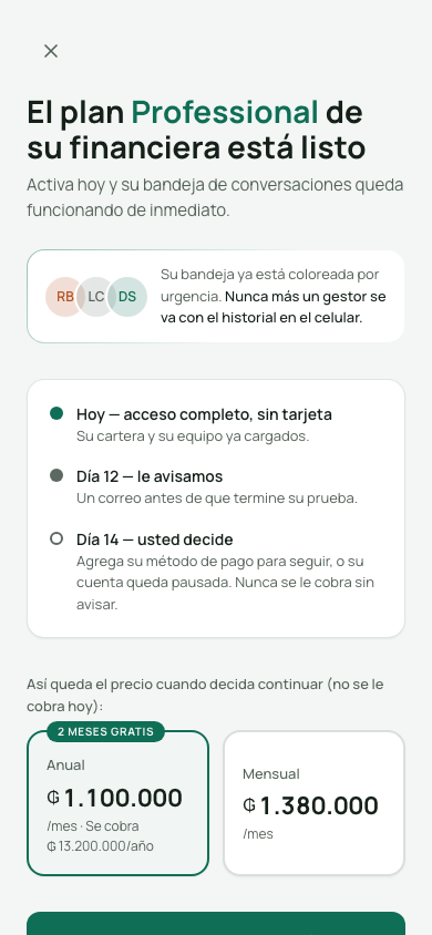 Su plan, listo en minutos